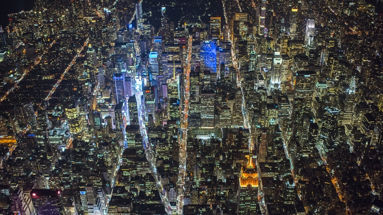 NYC Grid at Night. Photo by C. Taylor Crothers/NYCEDC