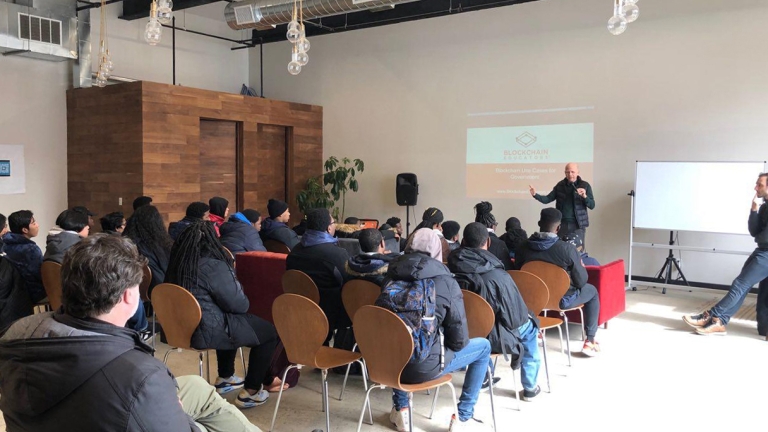 Blockchain Center Lecture. Photo Courtesy of NYC Blockchain Center. Blockchain Center Lecture. Photo Courtesy of NYC Blockchain Center.