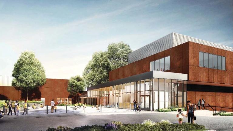 Edenwald Recreation Center. Visualization by Marvel Architects. Edenwald Recreation Center. Visualization by Marvel Architects.