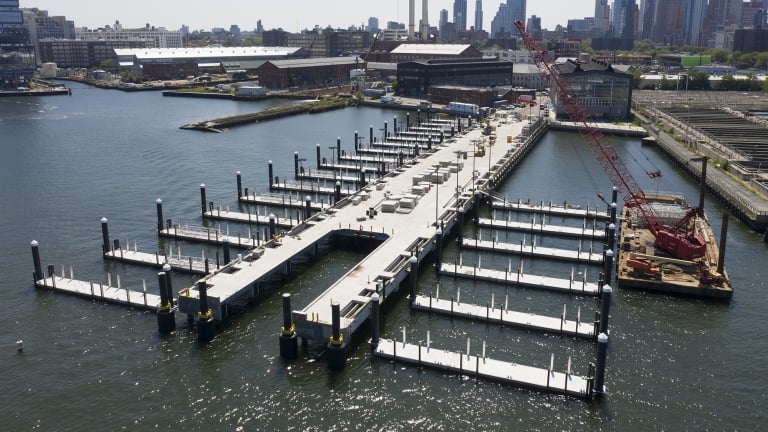 Brooklyn Navy Yard Ferry Pier Construction. Photo by NYCEDC. Brooklyn Navy Yard Ferry Pier Construction. Photo by NYCEDC.
