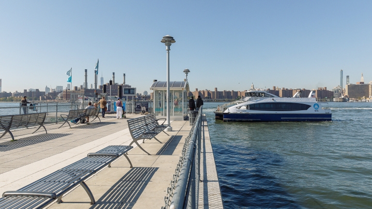 NYC Ferry landing in Greenpoint. Photo by Kreg Holt/NYCEDC.