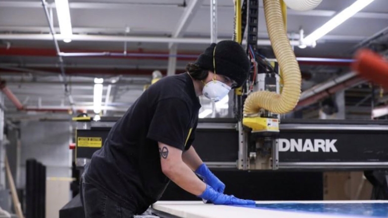At the onset of the pandemic, Bednark Studio pivoted its work to produce face shields for our city's healthcare workers. At the onset of the pandemic, Bednark Studio pivoted its work to produce face shields for our city's healthcare workers.
