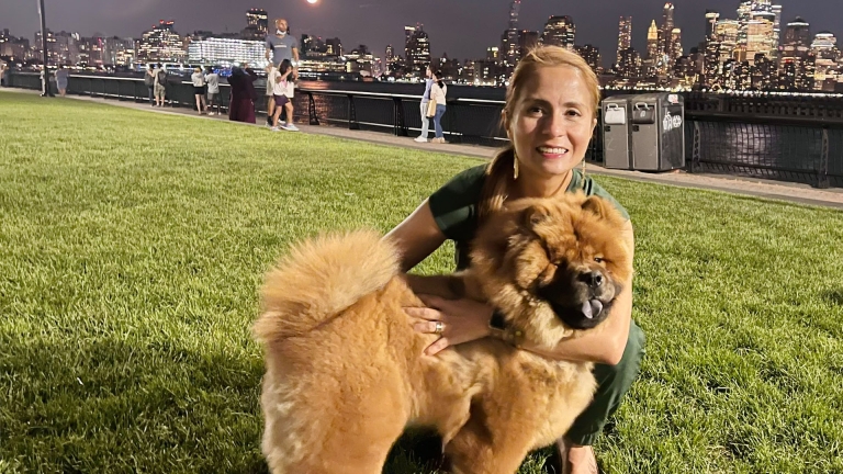 Diana Franco, Vice President of Initiatives with her dog