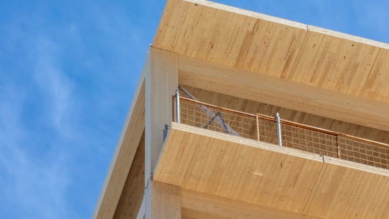 Engineered wood building structure