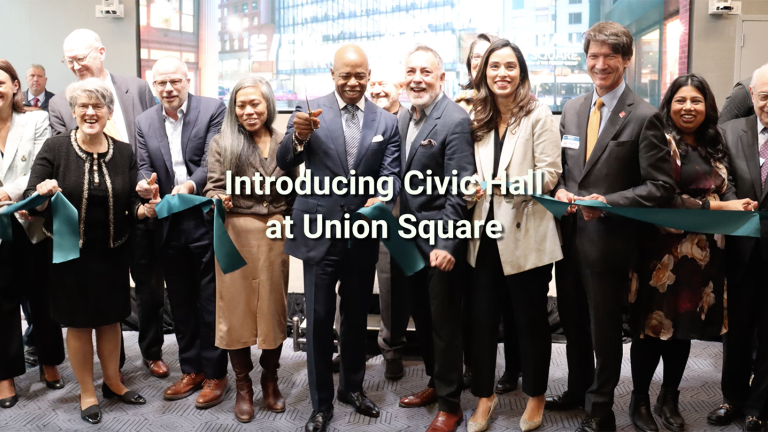 Ribbon cutting for Civic Hall at Union Square