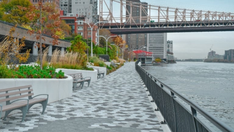 Rendering of East Midtown Greenway and Phase 2B of Andrew Haswell Green Park