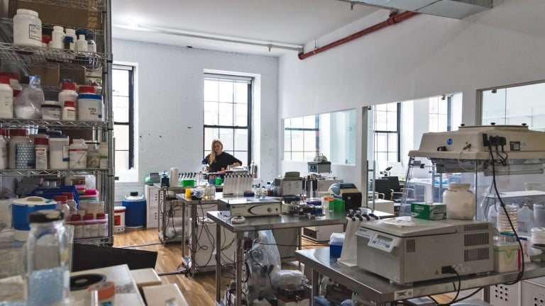 Technician working in the Genspace lab