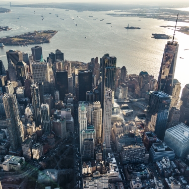 Aerial view of Lower Manhattan. Photo by Dong Wenje/Getty Images