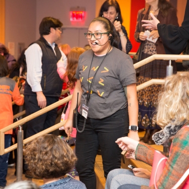 Member of the New Victory Usher Corps at opening night at the New Victory Theater. Image: Jason Bishop. Member of the New Victory Usher Corps at opening night at the New Victory Theater. Image: Jason Bishop.