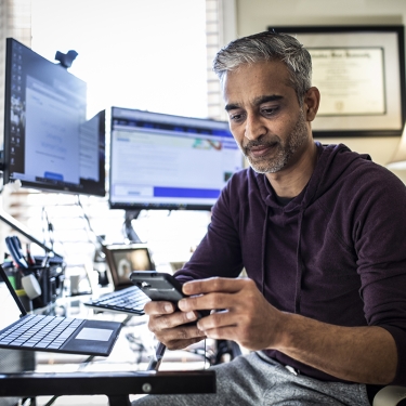 Man working in home office