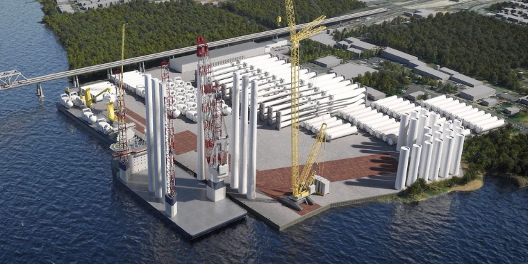 A conceptual rendering of the Arthur Kill Terminal, courtesy of Atlantic Offshore Terminals.