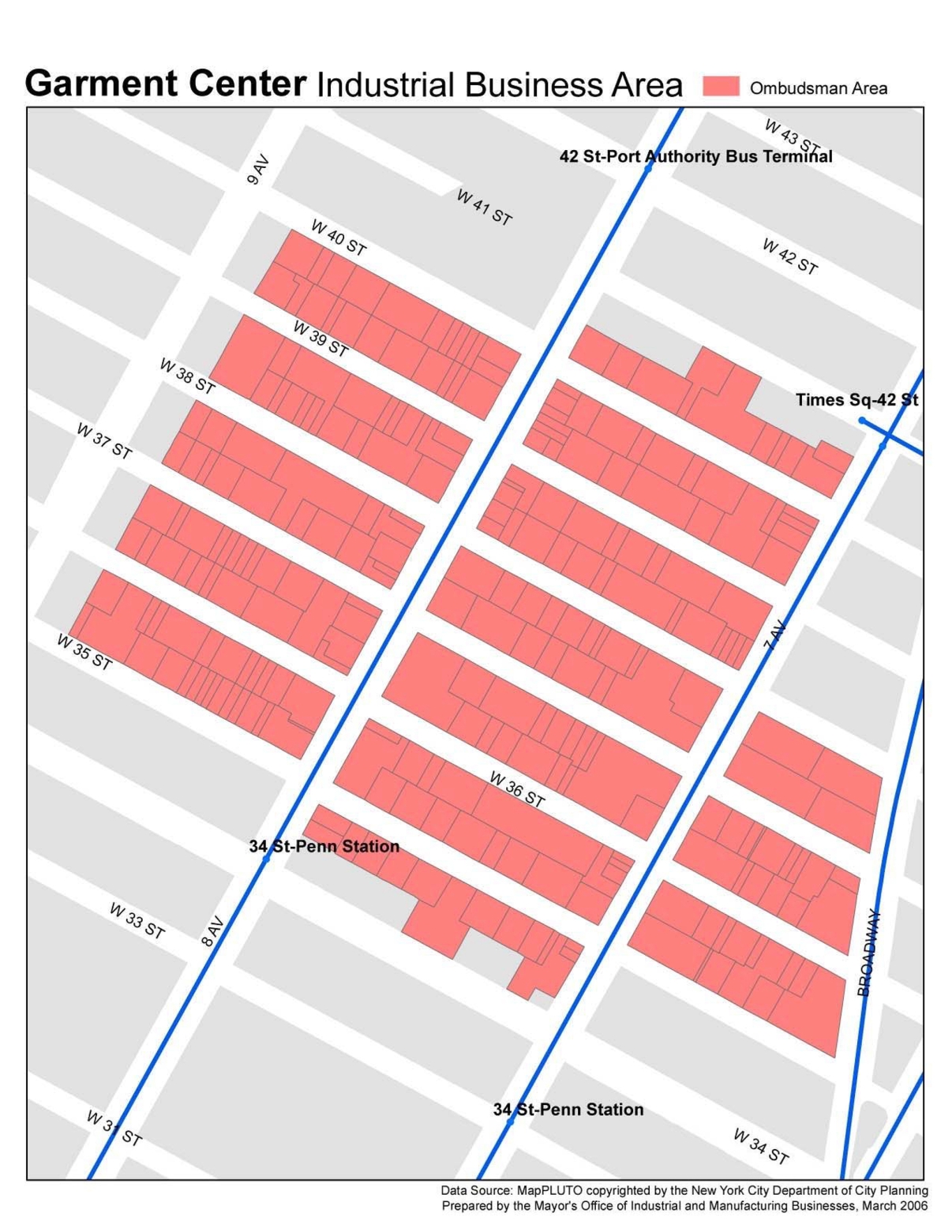 Garment Center Bid Map. NYCEDC.