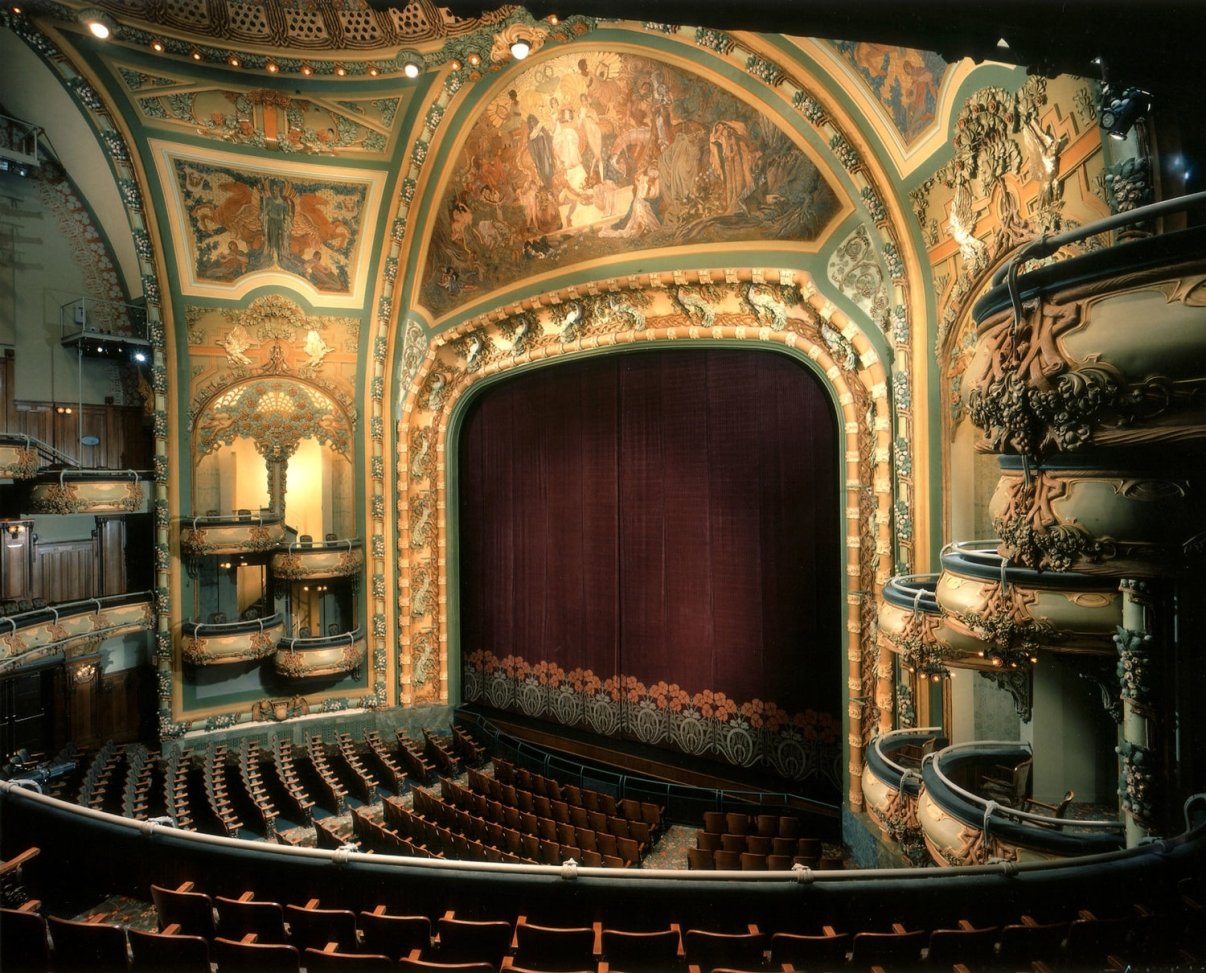 View of the beautifully restored proscenium arch of the New Amsterdam Theatre. Credit: The Walt Disney Company View of the beautifully restored proscenium arch of the New Amsterdam Theatre. Credit: The Walt Disney Company