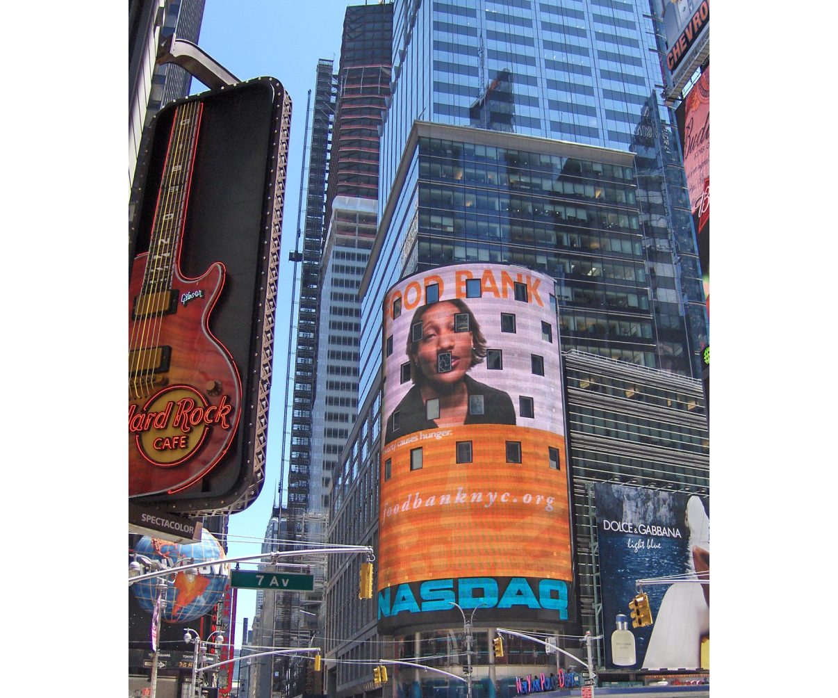 Where the Nathan’s Hotdog restaurant once stood, now features the iconic NASDAQ sign on 4 Times Square, which overlooks the new Times Square public plazas. Image: The Durst Organization. Where the Nathan’s Hotdog restaurant once stood, now features the iconic NASDAQ sign on 4 Times Square, which overlooks the new Times Square public plazas. Image: The Durst Organization.