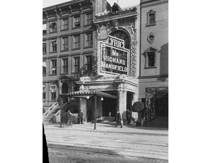 The original exterior of the Lyric Theatre, which was combined with the adjacent Apollo Theatre. Image: New York Historical Society. The original exterior of the Lyric Theatre, which was combined with the adjacent Apollo Theatre. Image: New York Historical Society.