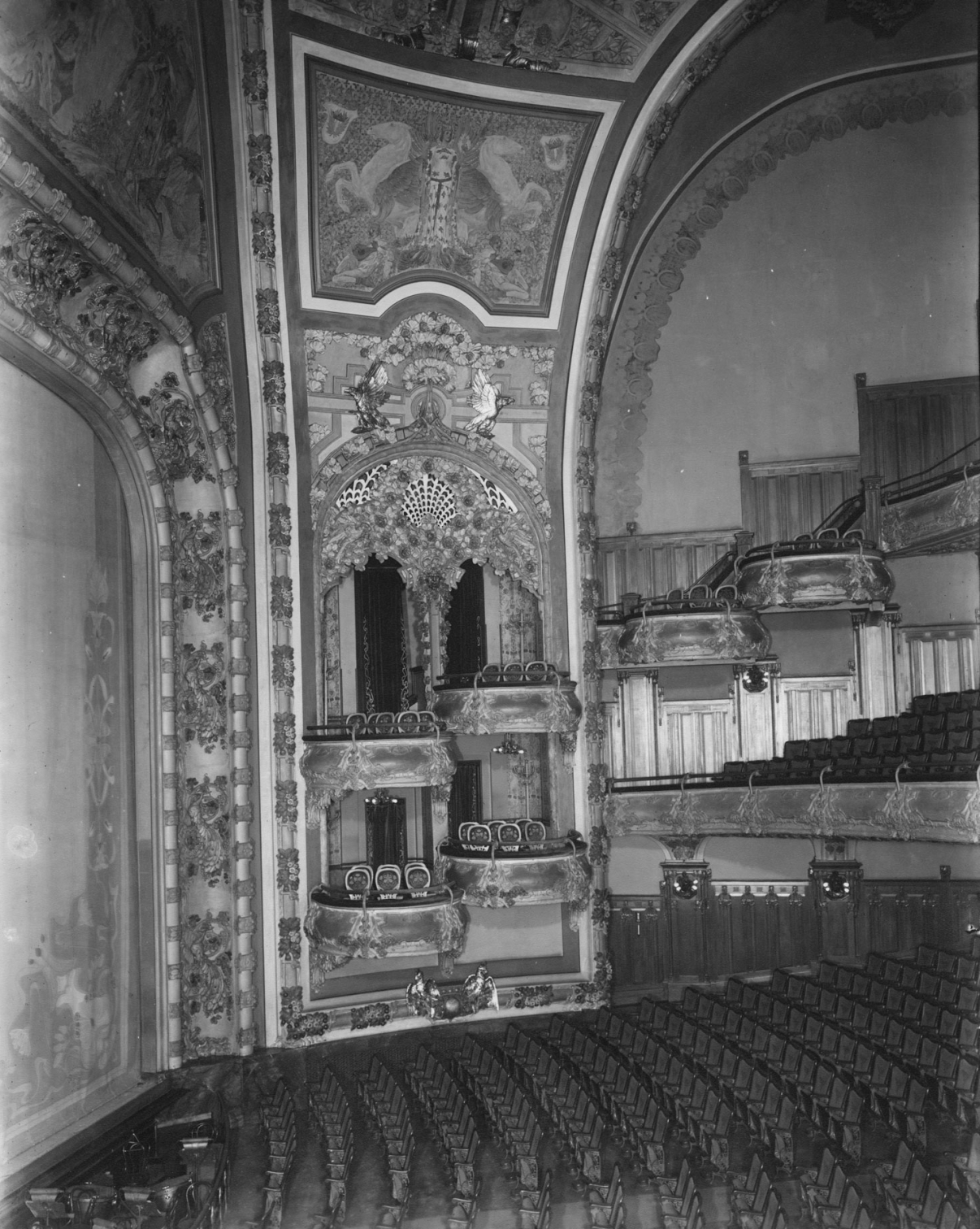 View from the boxes at the original New Amsterdam Theatre. Image: New York Historical Society.