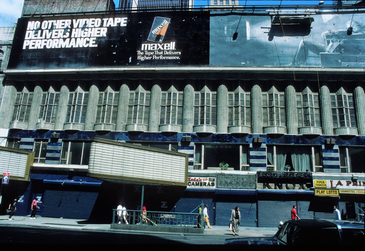 View of 42nd Street in 1992, East of the current site of the New Victory Theatre. Many of the businesses on 42nd Street had been shuttered at condemned at this stage of the project. Credit: Peter Aaron/Otto for Robert A.M. Stern Architects View of 42nd Street in 1992, East of the current site of the New Victory Theatre. Many of the businesses on 42nd Street had been shuttered at condemned at this stage of the project. Credit: Peter Aaron/Otto for Robert A.M. Stern Architects