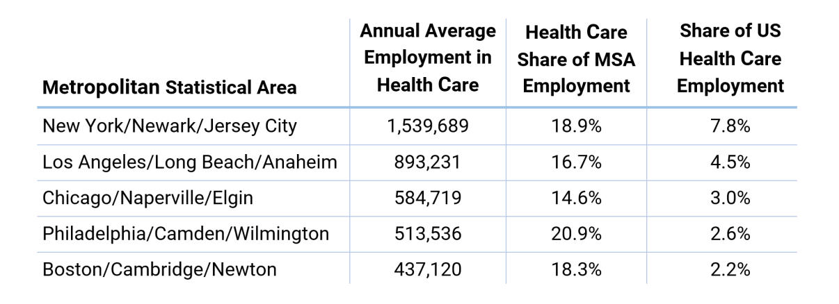 Health Care in Metropolitan Statistical Areas