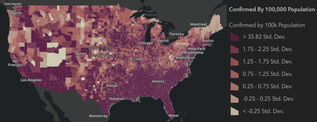 Figure 1. COVID-19 United States Cases by County