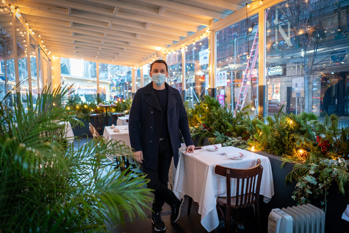 Gehad Hadidi in La Bonne’s outdoor dining space Gehad Hadidi in La Bonne’s outdoor dining space