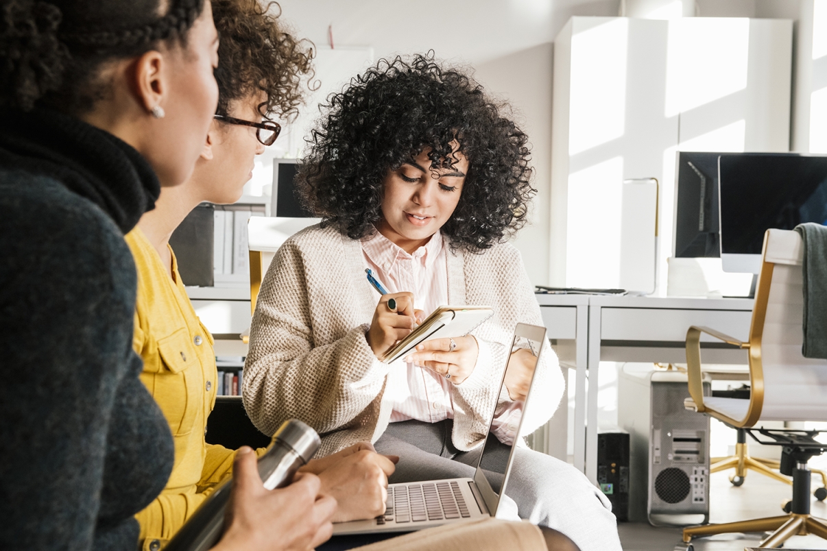 Female colleagues meeting in an office